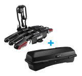 Thule EasyFold 3 - Tow Bar Mounted 3 Bike Carrier & Thule Santu Cargo Box 