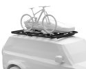 Thule Caprock Cargo Platform Fitted To A Large Vehicle And Loaded With A Bike On Carrier And Roof Box