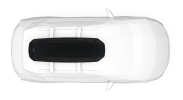 Thule Force 3 L Sport - Mounted top down view showing its slimline design on a vehicles roof roof rack