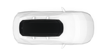 Thule Force 3 XL - Top down view of the roof cargo box mounted on a vehicle
