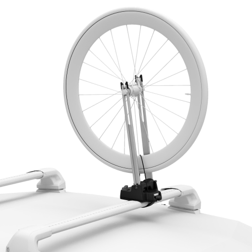 Thule Roof Rack Mounted Front Wheel Holder, Fits Quick Release Wheels And Thru-Axle Wheels With Additional Adapters