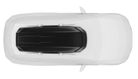 Thule Motion 3 XXL Low - Top down view when mounted on a vehicles roof rack