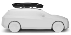 Thule Motion 3 XXL Low - mounted on a roof rack, showing the cargo box's low profile shape