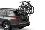 Thule OutWay Platform Fitted To An Estate Car And Loaded With 2 Bikes