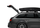 The back of Thule Vector top boxes is shaped for maximum boot clearance